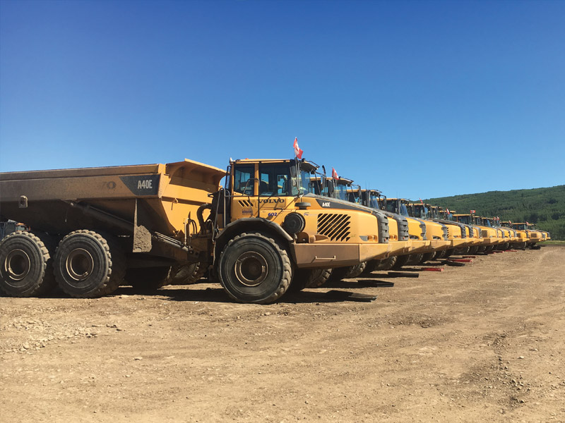Heavy equipment parked on site